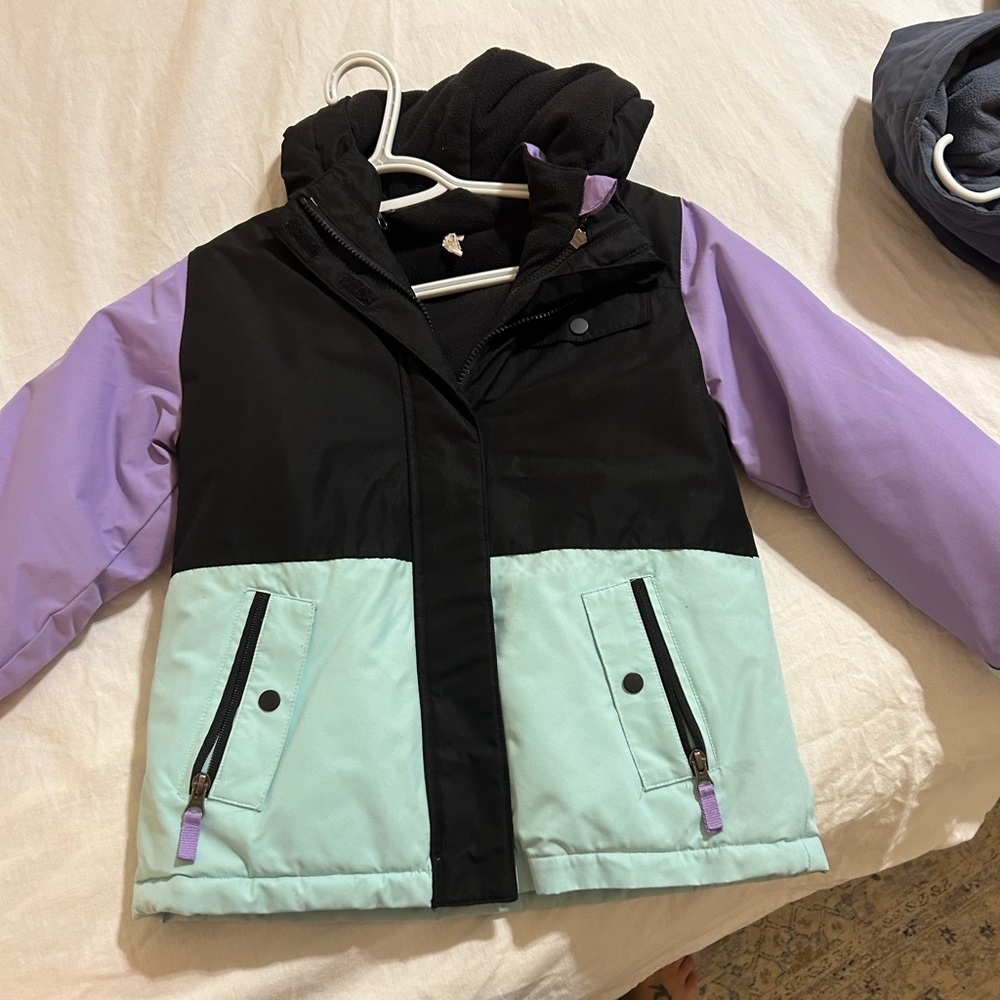Swiss Tech girls ski jacket with another jacket inside. Girls size small (6).